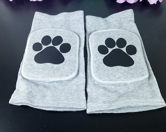 Gray Paw Knee pads - Pole Dancing Knee Protection Paws for Pet play and Animal Roleplay | Cosplay Cute Pretend Play Accessories Ideas
