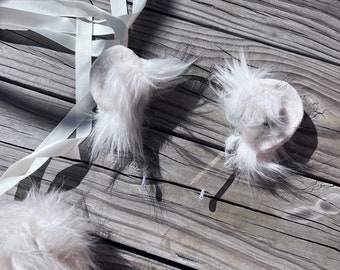 Arctic Fox Ears and Tail - Cosplay White Fox Ears - Halloween Faux Fur Animal Ears