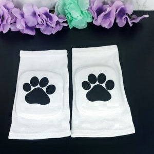 White Paw Knee pads - Pole Dancing Knee Protection Paws for Pet play and Animal Roleplay | Cosplay Cute Pretend Play Accessories Ideas