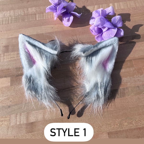 Realistic Animal Ears - Arctic Wolf Cosplay Ears Headband - Pet Play Arctic Fox - Halloween Animal Ears