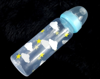 ABDL Bottle Adult Size Baby Bottle Large Teat Baby Bottle Clouds