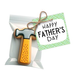 Printable 2 & 2.5&quot; Gift Tag - Cookie Tag - Happy Father&#39;s Day - Gift for Dad Tag - Square Plaid Cookie Tag - Father&#39;s Day Treat Tag Card