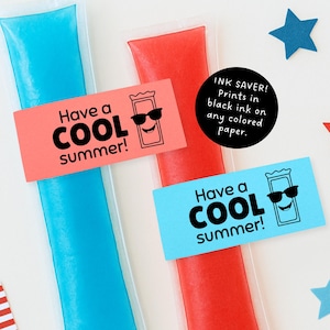 Printable Popsicle Tag - Digital Download Gift Tag - Summer Teacher Gift - Have a Cool Summer - Cool Summer Friend Gift - Freezer Pop Tag