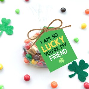 I Am So Lucky You&#39;re My Friend Tag - St. Patrick&#39;s Day Treat Bag Tag - St. Patrick&#39;s Day Tag - St. Patty&#39;s Day - Class Treat Bag Tag