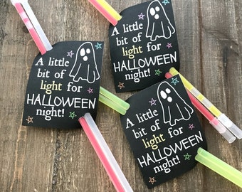 Halloween Glow Stick Tag - Glowstick Card Printable - Halloween Party Supplies - Glow Stick Printable - A Little Bit Of Light - 5001
