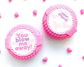 Bubble Gum Printable - Bubble Gum Valentine - Bubble Gum Birthday Party - You Blow Me Away Gum Tag - Chewing Gum Tag Printable