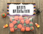 Happy Halloween Bag Topper - Candy Treat Bag Top - Printable Candy Bag Topper - Halloween School Treats - Halloween Party Supplies - BT004