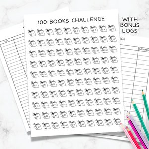 Lees 100 boeken Challenge - 100 boeken Tracking Chart - Summer Reading Challenge - Book Log Planner Reading Journal - Book Chart Kids Adults