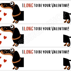Printable Ruler Valentine Daschund Valentine Card | Etsy