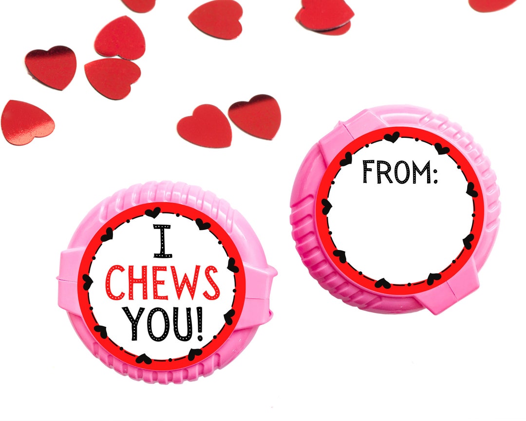 I Chews You Card Bubble Gum Printable - Bubble Gum Valentine - Bubble ...