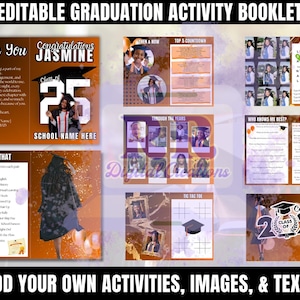 Libro de recuerdos de graduación editable: Recuerdo de la clase de último año (descarga digital)