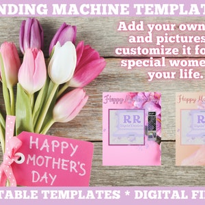 Mother&#39;s Day Vending Machine Templates: Editable 8x10, 16x20 (Digital Download)