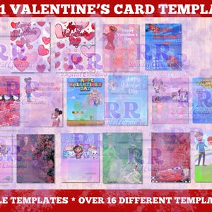 Jbo Valentinstag Leckerli Kartenvorlagen | Bearbeitbare Valentinstagskartenvorlagen | 8.5x11 UND 11x17 Jumbo Valentines Card Vorlagen