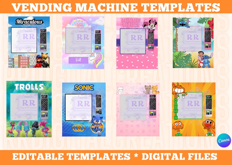 Kids Theme Vending Machine Templates, 26 Birthday Vending Machine Templates, 16X20 Vending Machine Templates, 8X10 Vending Machine Template image 4