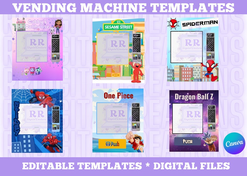 Kids Theme Vending Machine Templates, 26 Birthday Vending Machine Templates, 16X20 Vending Machine Templates, 8X10 Vending Machine Template image 3