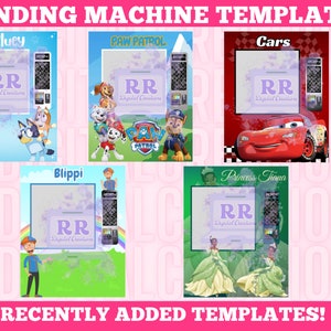 Kids Theme Vending Machine Templates, 26 Birthday Vending Machine Templates, 16X20 Vending Machine Templates, 8X10 Vending Machine Template image 1