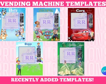 Kid’s Theme Vending Machine Templates, 26 Birthday Vending Machine Templates, 16X20 Vending Machine Templates, 8X10 Vending Machine Template