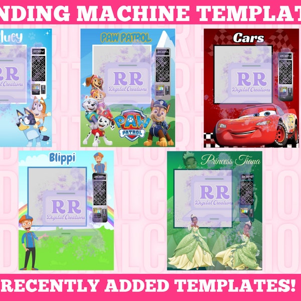 Kid’s Theme Vending Machine Templates, 26 Birthday Vending Machine Templates, 16X20 Vending Machine Templates, 8X10 Vending Machine Template