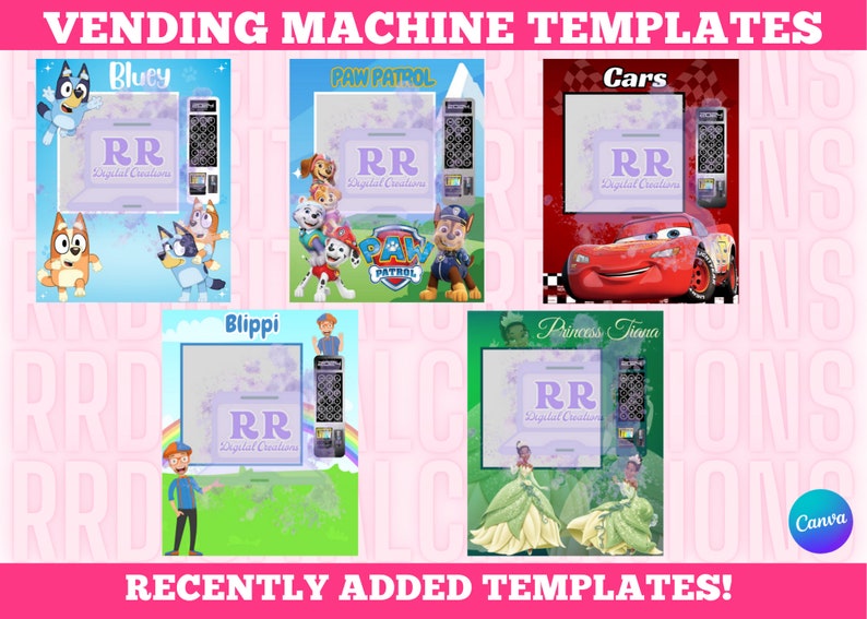 Kids Theme Vending Machine Templates, 26 Birthday Vending Machine Templates, 16X20 Vending Machine Templates, 8X10 Vending Machine Template image 1