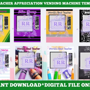 Teacher Vending Machine Templates: End of Year, 8x10 (Digital Download)