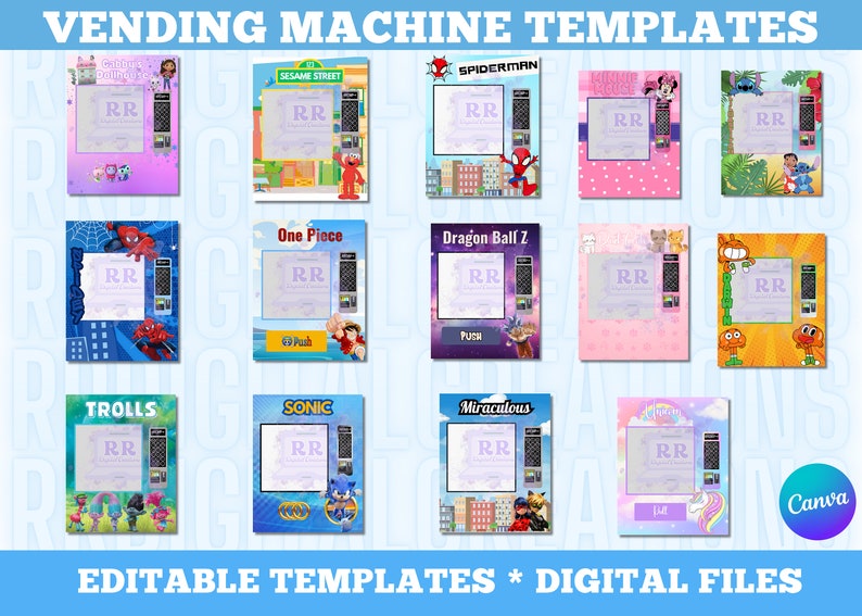 Kids Theme Vending Machine Templates, 26 Birthday Vending Machine Templates, 16X20 Vending Machine Templates, 8X10 Vending Machine Template image 5
