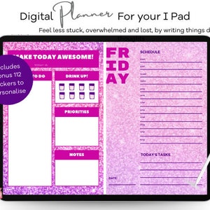 2026 digitale planner met 70 pagina's voor GoodNotes: helder esthetisch | Dagelijkse iPad-organizer | Apple Pencil-dagboek en werkbladen