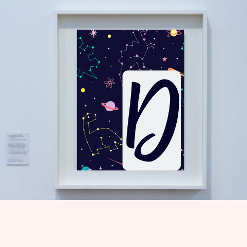 all 26 alphabet letters wall print boys space a4 size