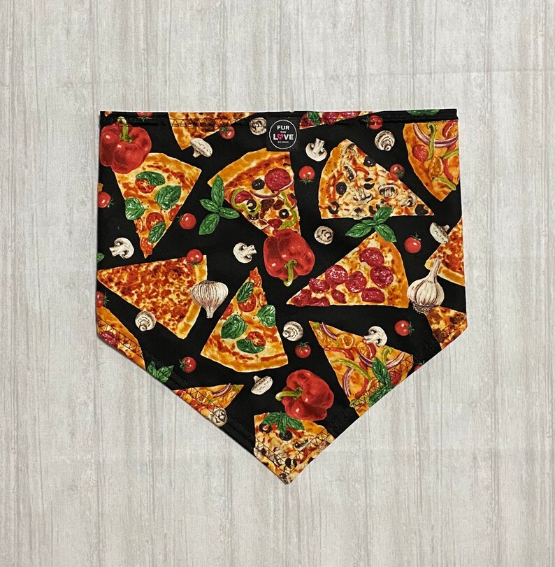 Pizza II No-Tie Bandana For Dogs
