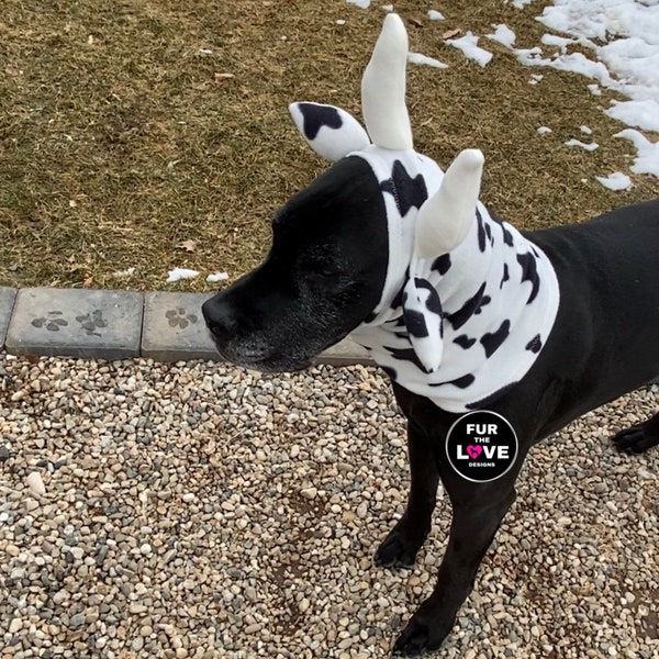 Cow Costume Snood For Dogs (Custom Sized. Requires neck measurement!)