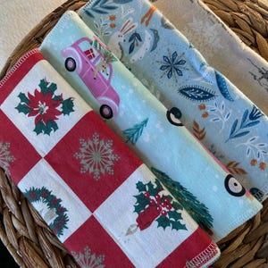 Christmas Reusable Towels, Reusable Paper Towels, Eco Friendly Cleaning, Sustainable Kitchen, 100% Cotton Towel, 1 Ply Towel