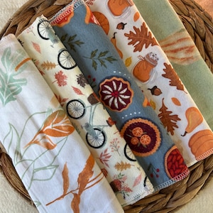 Fall Reusable Towels, Reusable Paper Towels, Eco Friendly Cleaning, Sustainable Kitchen, 100% Cotton Towel, 1 Ply Towel