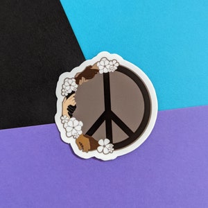Adesivo de vinil marrom de 2&quot; Igualdade e paz