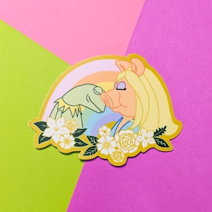 Kermit and Piggy Rainbow Connection Muppet Sticker