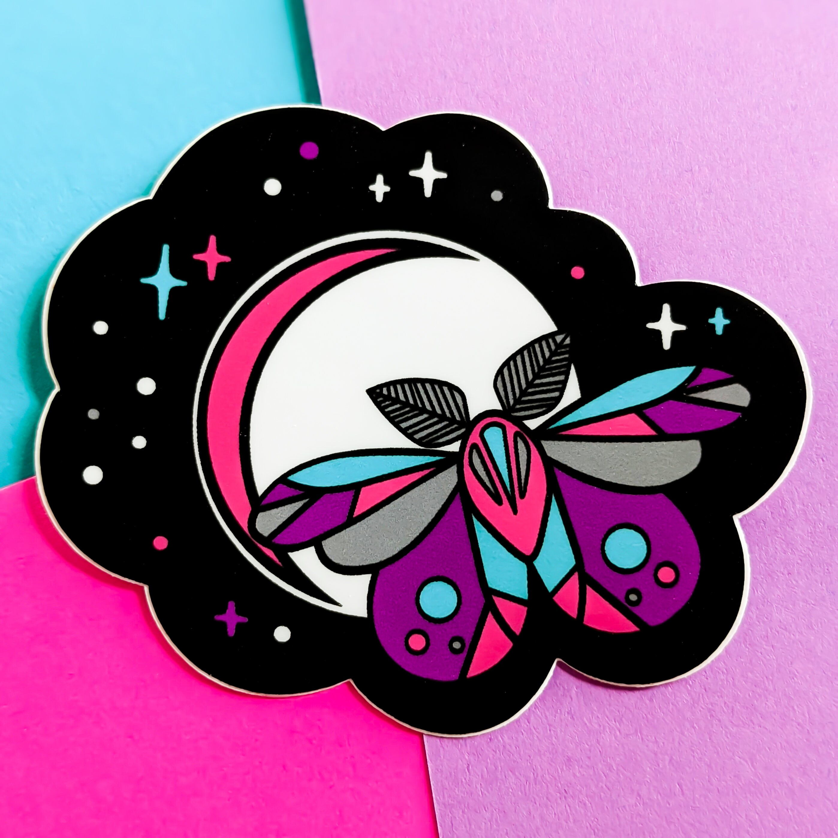 The Moon and the Moth Vinyl Sticker - Etsy