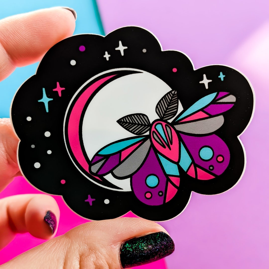The Moon and the Moth Vinyl Sticker - Etsy