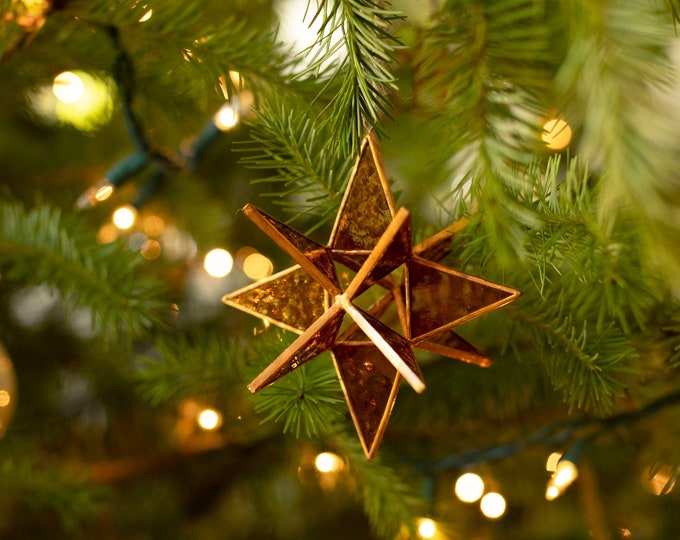 Amber Lewis Creator Collab - Star Ornament, Glass Star Christmas Ornaments