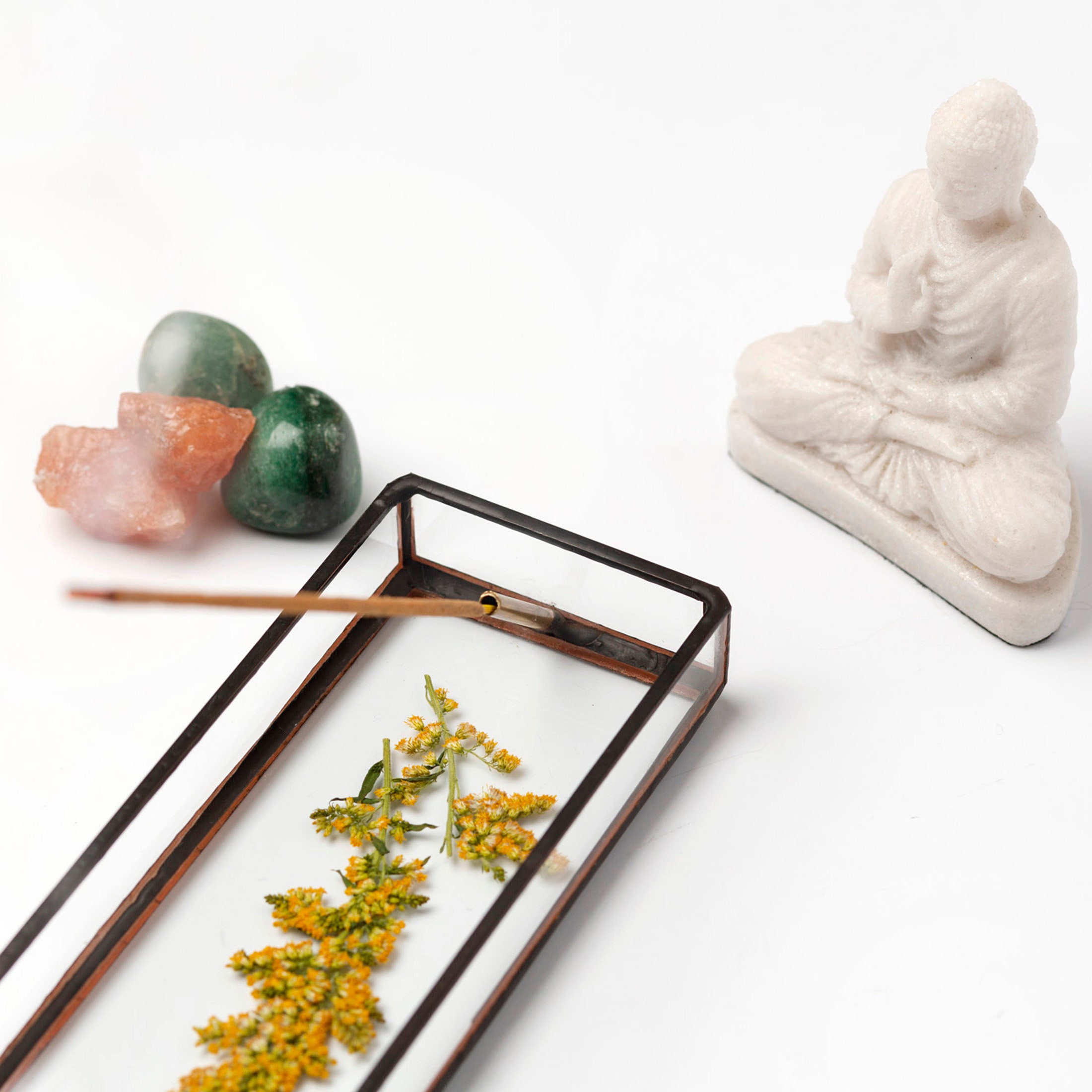 Incense Holder With Dried Flowers Minimal Modern Incense Etsy