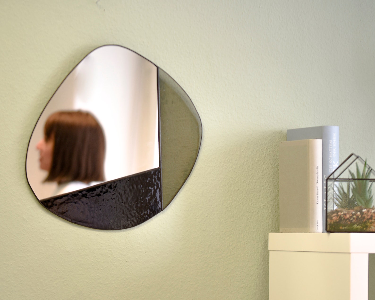 Black Framed Organic Shaped Mirror Pebble Mirror Walldecor Etsy