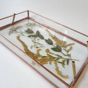 Handmade Incense Burner with 3 incense holders and dried flowers