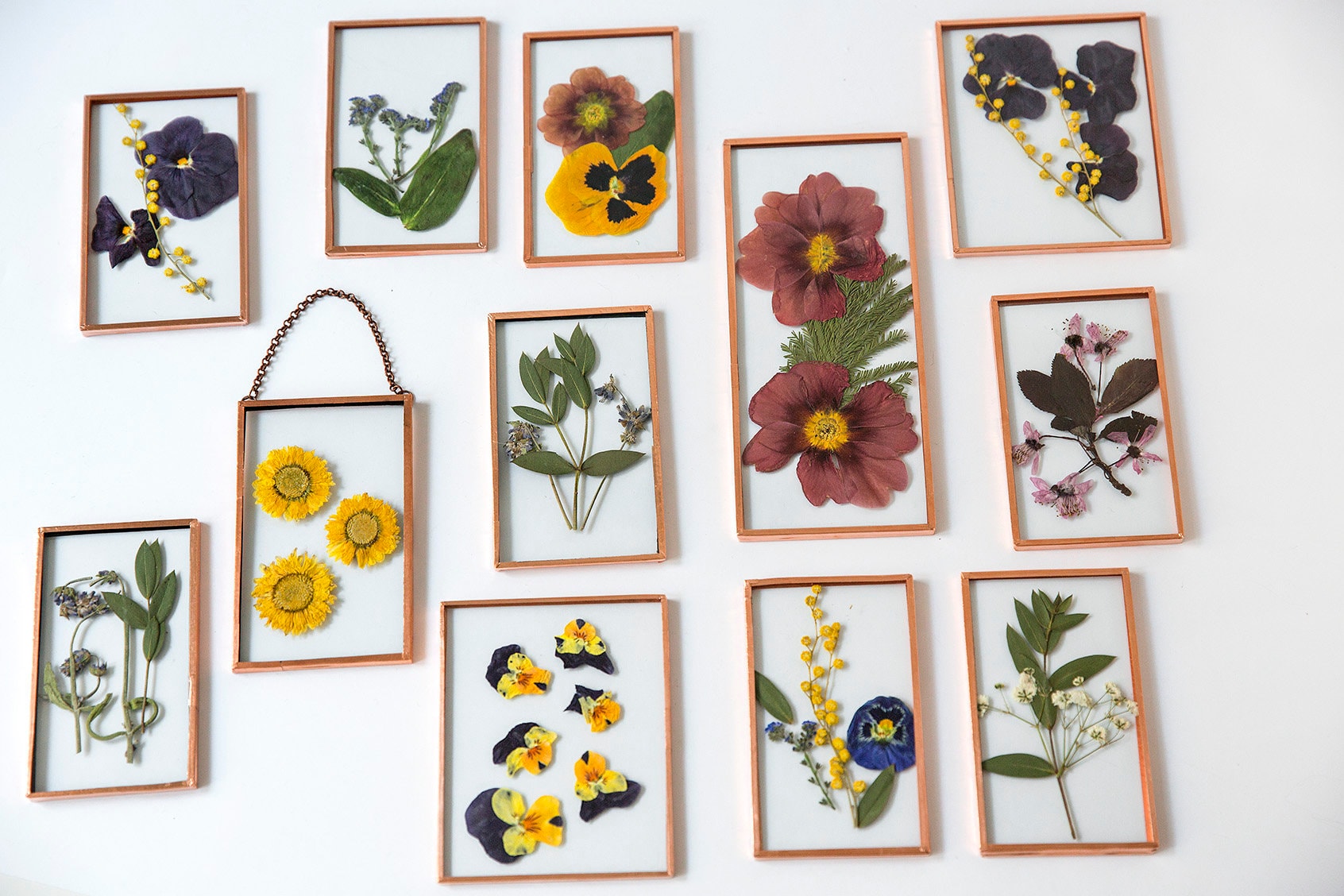 gepresste-blumen-bilderrahmen-botanische-kupfer-rahmen-etsy
