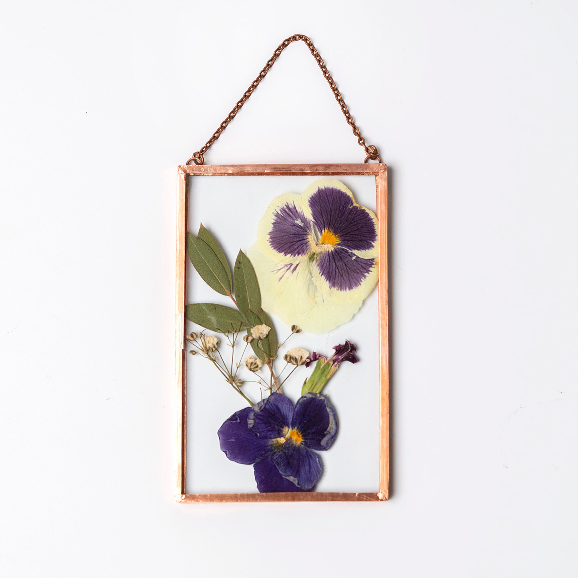 christmas gift for mom Bridesmaid  gift Birthday Gift Framed Pressed Flower Botanical Copper Frame