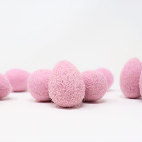 Light Pink Felt Easter Eggs | Felted Easter Eggs | DIY Easter Garland | Easter Egg Felt Balls | Eggs Poms | Easter Decor | Plain Felt Egg