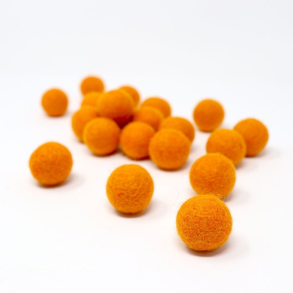 Orange Felt Pom Poms Wholesale | Orange Wool Felt Pompoms Wholesale | Pom Ball | DIY Felt Ball Garland | Wool Felt Balls | Choose Quantity