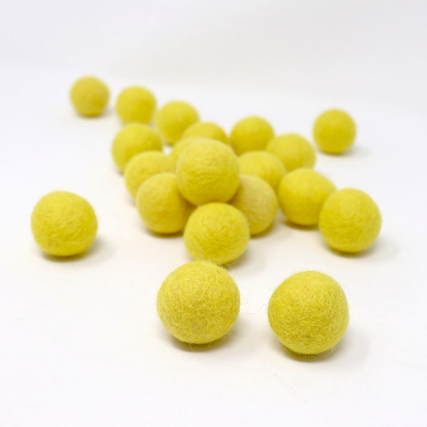 Yellow Felt Pom Poms Wholesale | Wool Felt Pompoms Wholesale | Yellow Pom Balls | DIY Felt Ball Garland | Wool Felt Balls | Choose Quantity