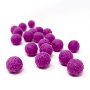 Fucshia Felt Pom Poms Wholesale Purple Wool Felt Pompoms Wholesale Pom Ball DIY Felt Ball Garland Wool Felt Balls Choose Quantity image 1