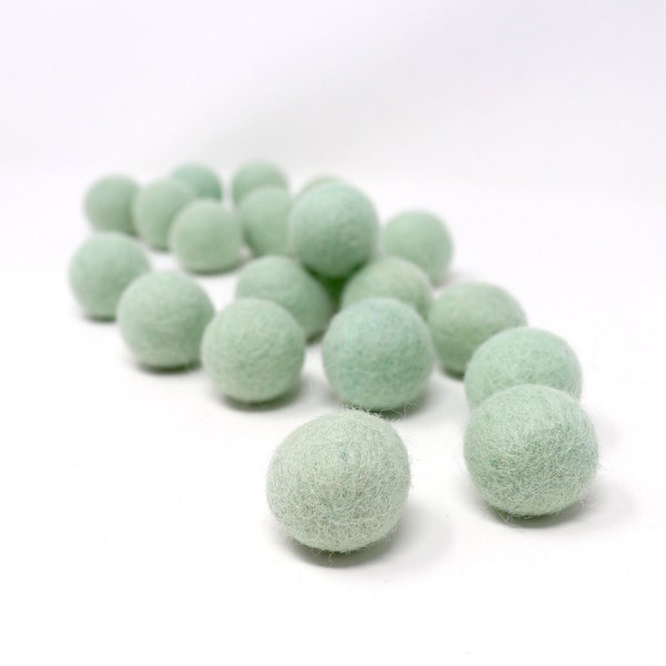 Light Mint Felt Pom Poms Wholesale | Mint Wool Felt Pompoms Wholesale | Pom Ball DIY Felt Ball Garland | Wool Felt Balls | Choose Quantity