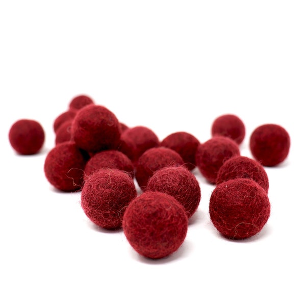 Maroon Felt Pom Poms Wholesale | Red Wool Felt Pompoms Wholesale | Pom Pom Ball | DIY Felt Ball Garland | Wool Felt Balls | Choose Quantity