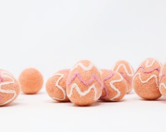 Blush Felt Easter Eggs | Felted Easter Eggs | DIY Easter Garland | Easter Egg Felt Balls | Eggs Pom Poms | Easter Decor | Select Color