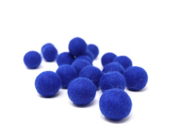 Royal Felt Pom Poms Wholesale | Blue Wool Felt Pompoms Wholesale | Pom Ball DIY Felt Ball Garland | Wool Felt Balls | Choose Quantity