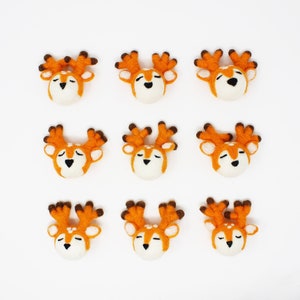 Felt Reindeer Balls | Felted Reindeer Balls for Christmas Garland | Reindeer Garland DIY | Christmas Decor | Felt Reindeer Heads